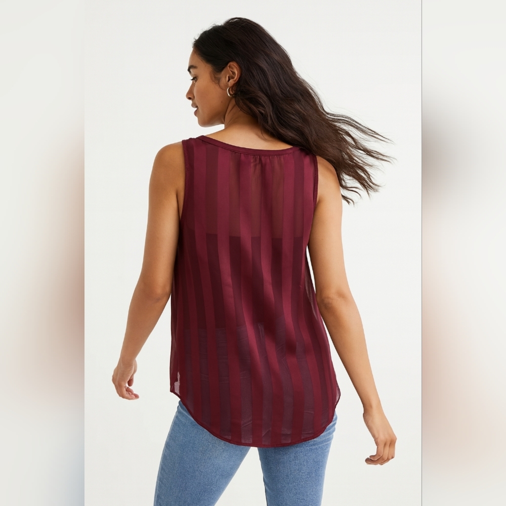 Charming Charlie Sleeveless Burgundy Top